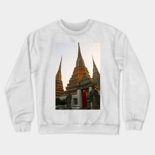 First entrance view to Phra Chedi Rai with two guardians Crewneck Sweatshirt